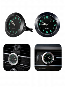 Часы автомобильные светящиеся в темноте металлические Орбита OT-CLC02